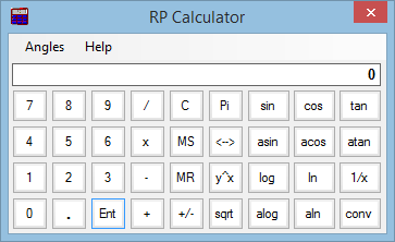Screenshot of RP calculator